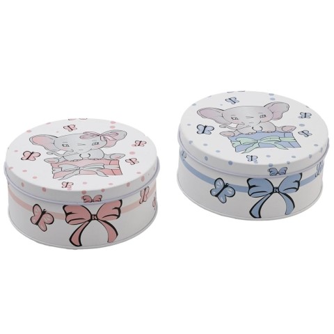 SCATOLA LATTA ELEFANTE MD GIRL 10X4.5 CM.